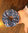 Scrunchie klein - blau Mandalablumen